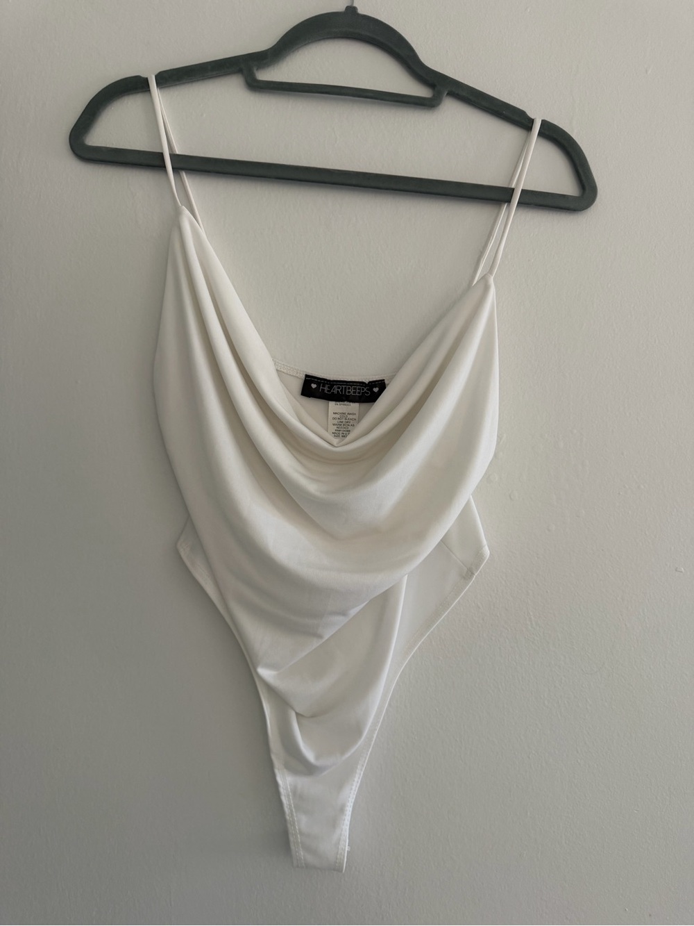 White Drape Front Bodysuit
